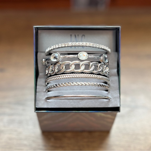INC international Concepts-Silver Braid Bangle (6) Set! - Picture 3 of 13